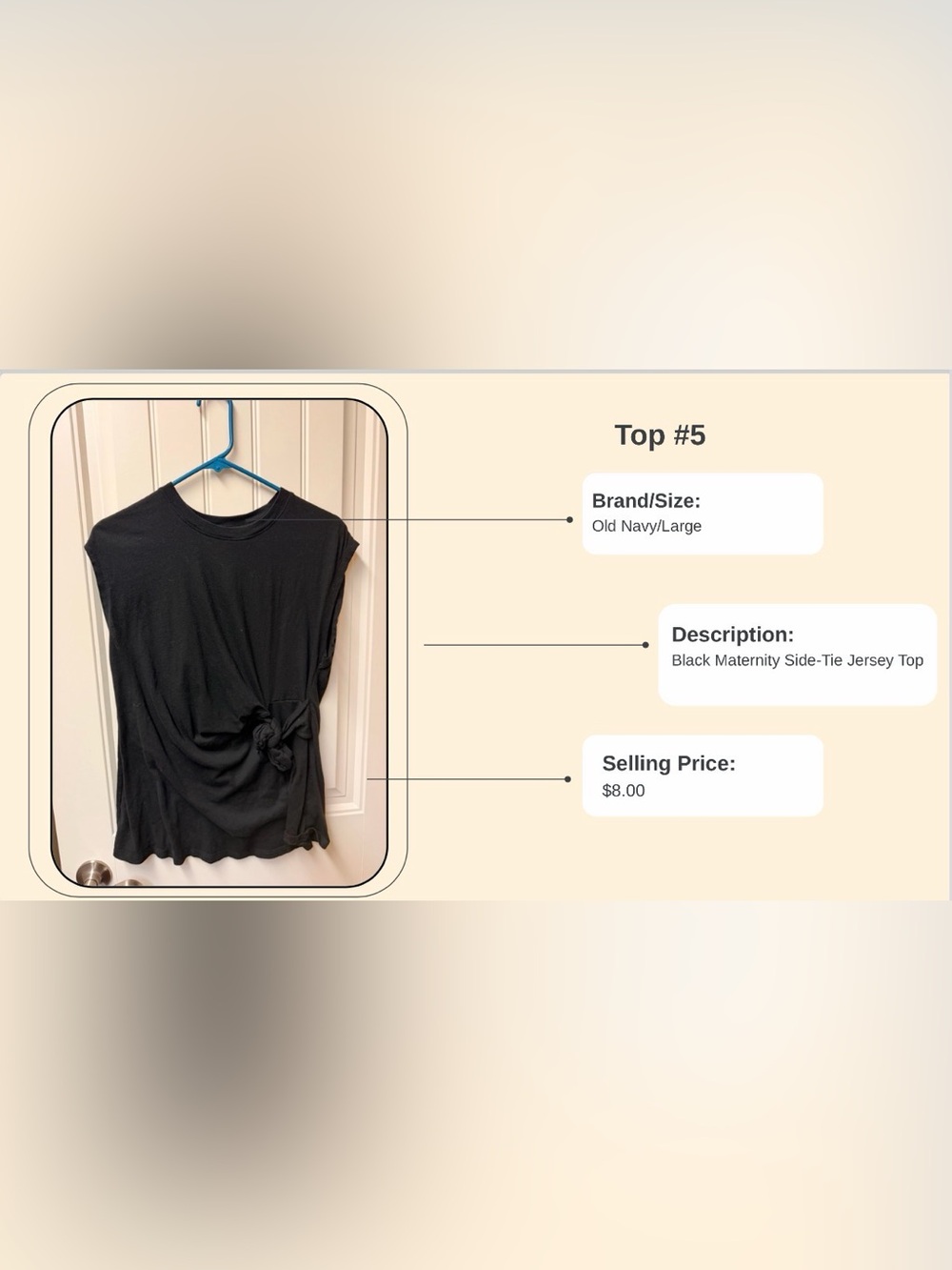 Old Navy Black Short-Sleeve Tie-Front Top